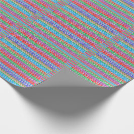 Papel De Presente Linha gráfica colorida teste padrão do papel de