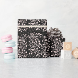 Papel De Presente Linha Jardim à Meia-Noite Rosa Suave