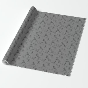 Papel De Presente Linha Miniatura de cinza Schnauzer Art 1-5