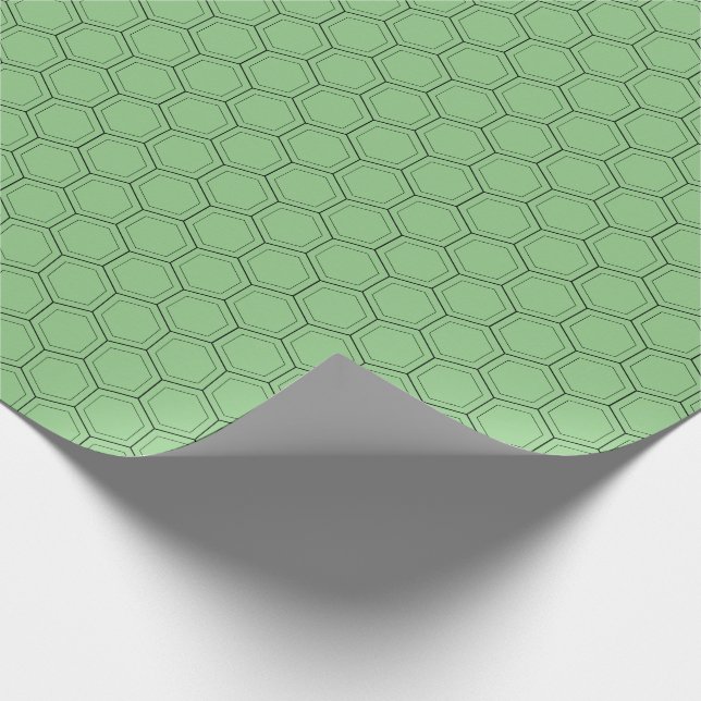 Papel De Presente Linha negra tradicional do japonês hexagonal (Ponta)
