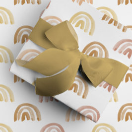 Papel De Presente Linhas arco-íris de aquarelas em amarelo