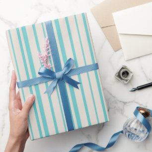 Papel De Presente Linhas Azuis Simples
