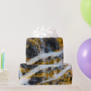 Papel De Presente Linhas brancas abstrato douradas, textura rochosa