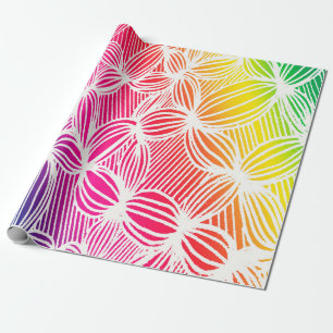 Papel De Presente Linhas curvas de arco-íris