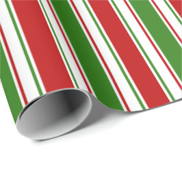 Papel De Presente Linhas de Estilo de Natal Vermelho, Branco, Verde