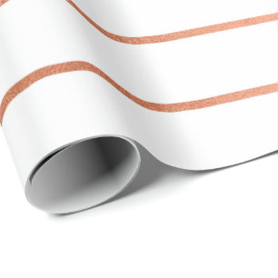 Papel De Presente Linhas Douradas de Listras Brancas Rosa Rosa Rosa