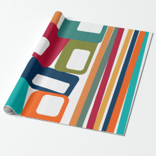 Papel De Presente Linhas e Retângulos