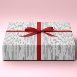 Papel De Presente Linhas imperfeitas mínimas modernas preto e branco