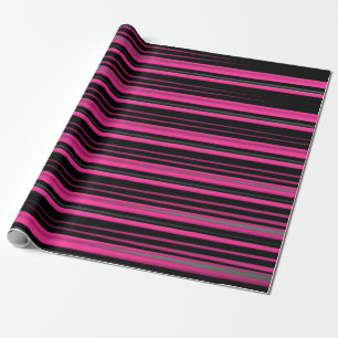 Papel De Presente Linhas Manchadas a Rosa e Preto