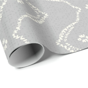 Papel De Presente linhas verticais tribais boêmias polinésias em cin