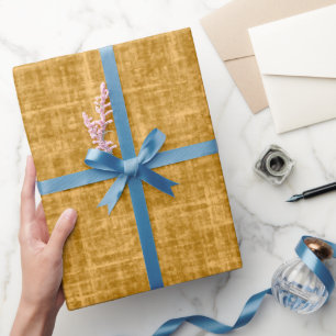 Papel De Presente Linho Amarelo Dourado