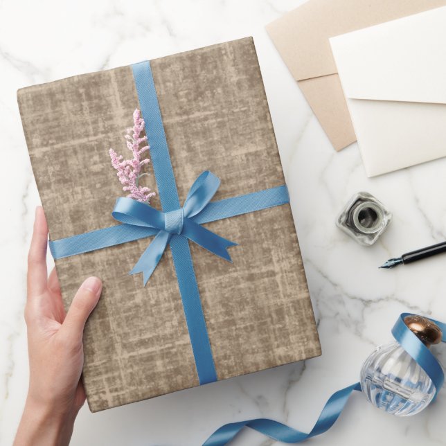 Papel De Presente Linho Caramelo (Presentear)
