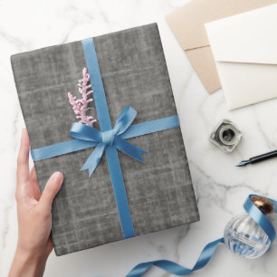 Papel De Presente Linho Cinza Escuro