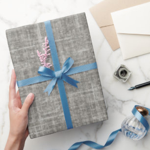 Papel De Presente Linho Cinza Médio