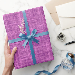 Papel De Presente Linho Roxo Rosa Claro