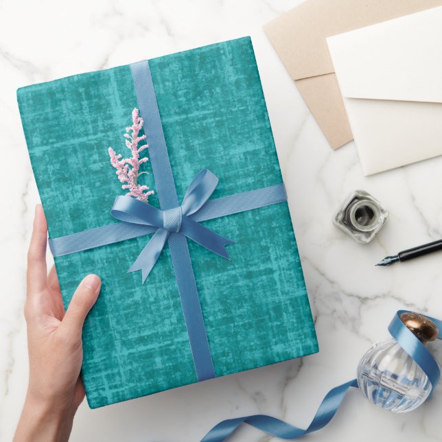 Papel De Presente Linho Verde Azul (Presentear)