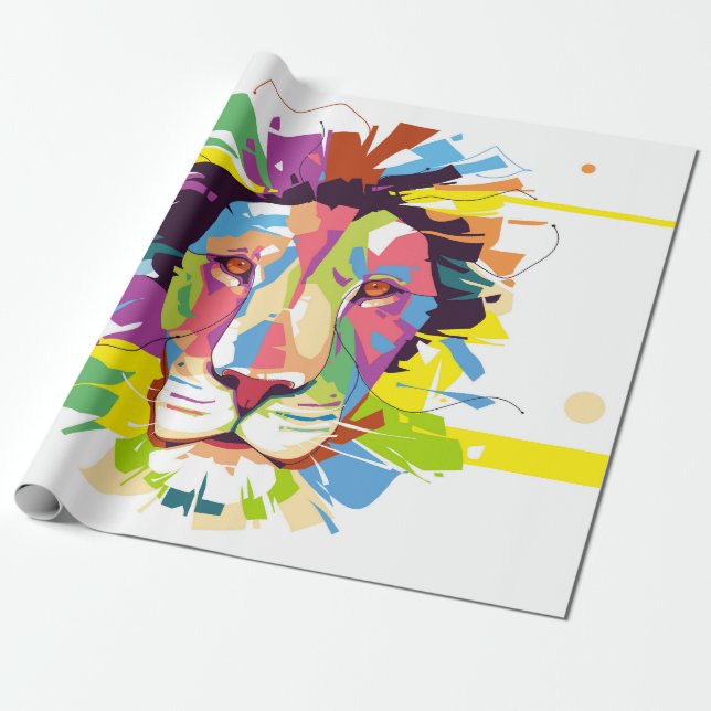Papel De Presente Lion pop art (Desenrolado)