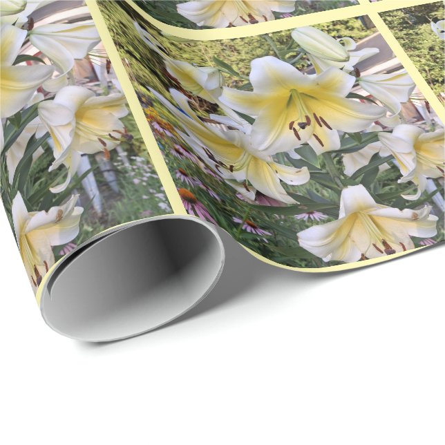 Papel De Presente Lírio de Verão Bonito (Ponta do rolo)