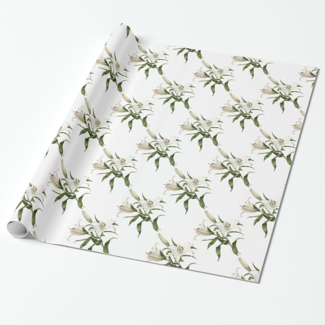 Papel De Presente Lírio Oriental - Sibéria (Desenrolado)