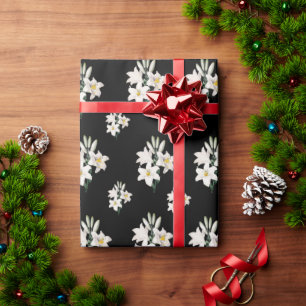 Papel De Presente Lírios Brancos Elegante