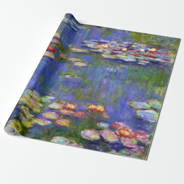 Papel De Presente Lírios de água por Monet (Desenrolado)