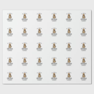 Papel De Presente Lista de Desejos de Natal com Retriever Dourado