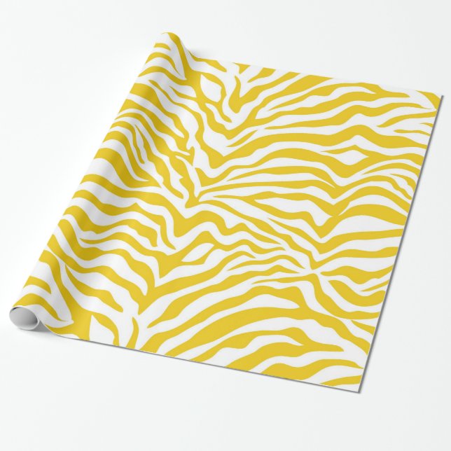 Papel De Presente Listra amarela da zebra (Desenrolado)