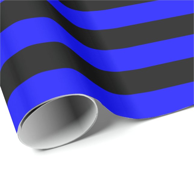 Papel De Presente Listra Azul e Preta (Ponta do rolo)