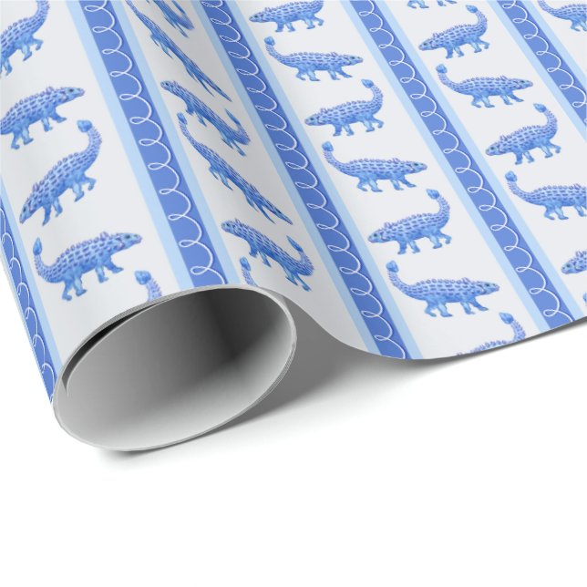 Papel De Presente Listra de Ankylosaurus  (Ponta do rolo)