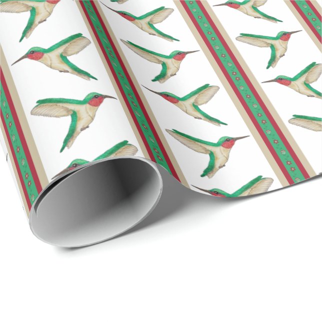 Papel De Presente Listra de Beija-flor (Ponta do rolo)