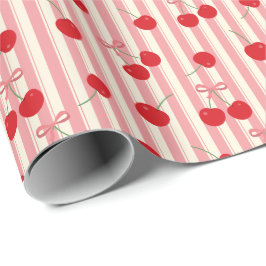 Papel De Presente Listra de Fita de Cereja