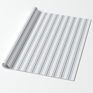 Papel De Presente Listra de Ticking Azul Francês