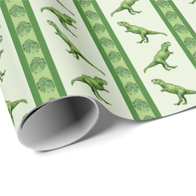 Papel De Presente Listra de Tyrannosaurus Rex (Ponta do rolo)