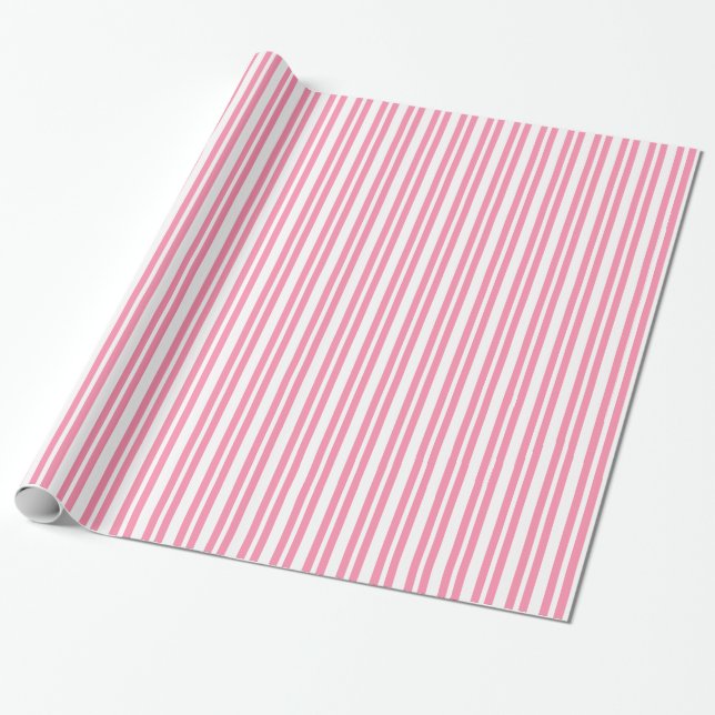 Papel De Presente Listra Irregular #2 Faixa Branca (Desenrolado)