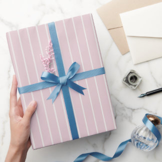 Papel De Presente Listra Rosa Empoeirada - Padrão Minimalista