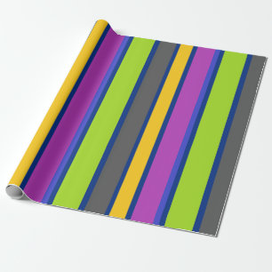 Papel De Presente Listrado Colorido 