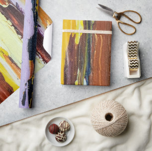Papel De Presente Listras Abstratas Pintadas