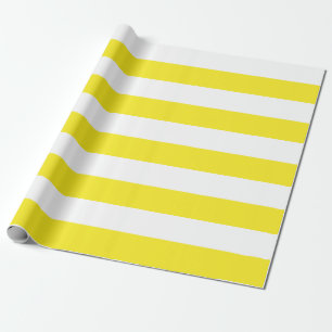 Papel De Presente Listras Amarelas e Brancas Extra Grandes