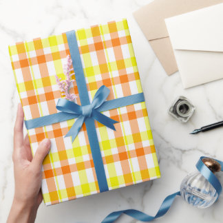 Papel De Presente Listras Amarelas e Laranjas