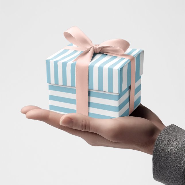 Papel De Presente Listras Azuis Claras (Light Blue Stripes Wrapping Paper)