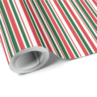 Papel De Presente Listras brancas vermelhas e brancas