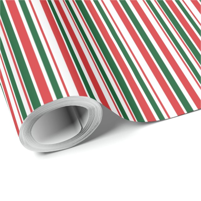 Papel De Presente Listras brancas vermelhas e brancas (Ponta do rolo)