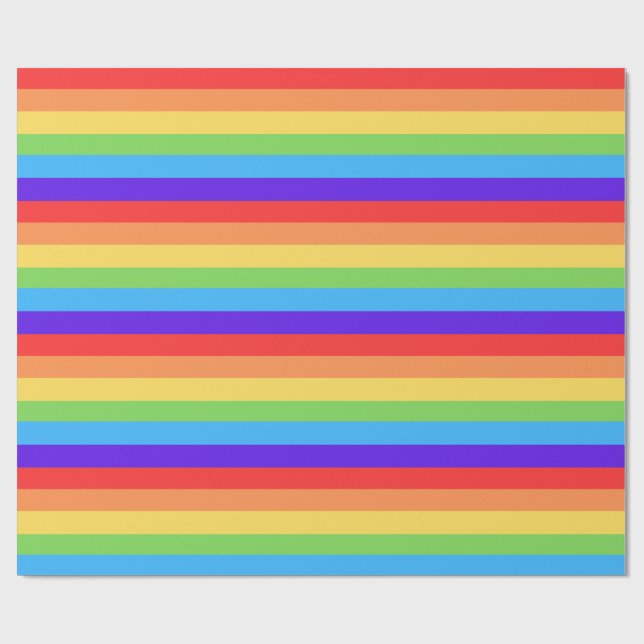 Papel De Presente Listras Cor de Arco-Íris Intensas (Aberto)
