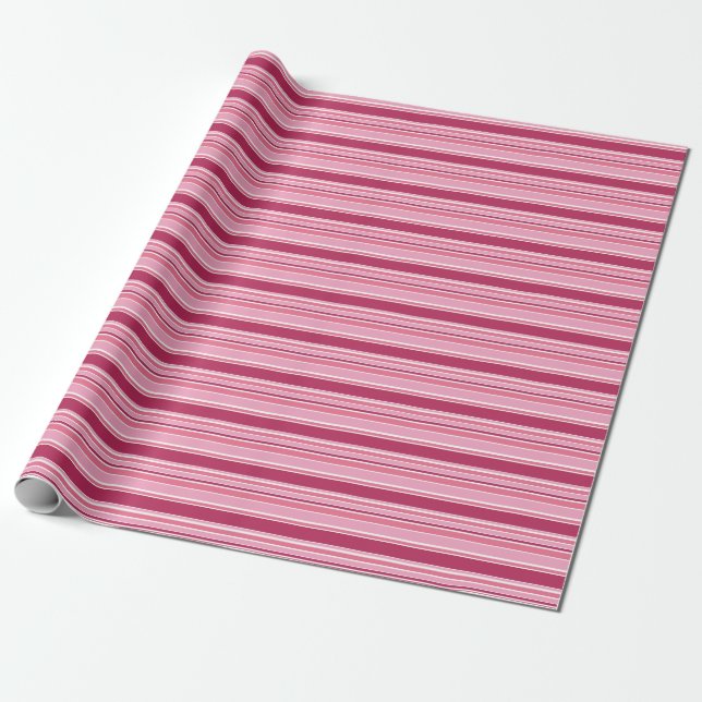 Papel De Presente Listras cor-de-rosa (Desenrolado)
