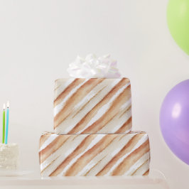 Papel De Presente Listras de Aniversário de Latte de Pêssego Abóbora