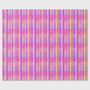 Papel De Presente Listras de Arco-íris Pastel Fofo