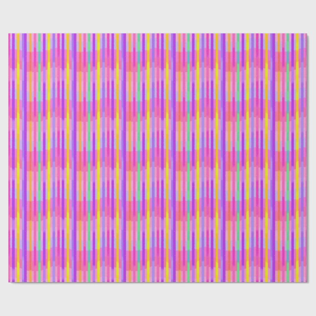 Papel De Presente Listras de Arco-íris Pastel Fofo (Aberto)