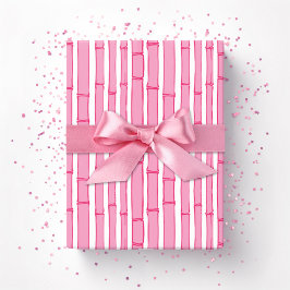 Papel De Presente Listras de bambu Bambooey em rosa