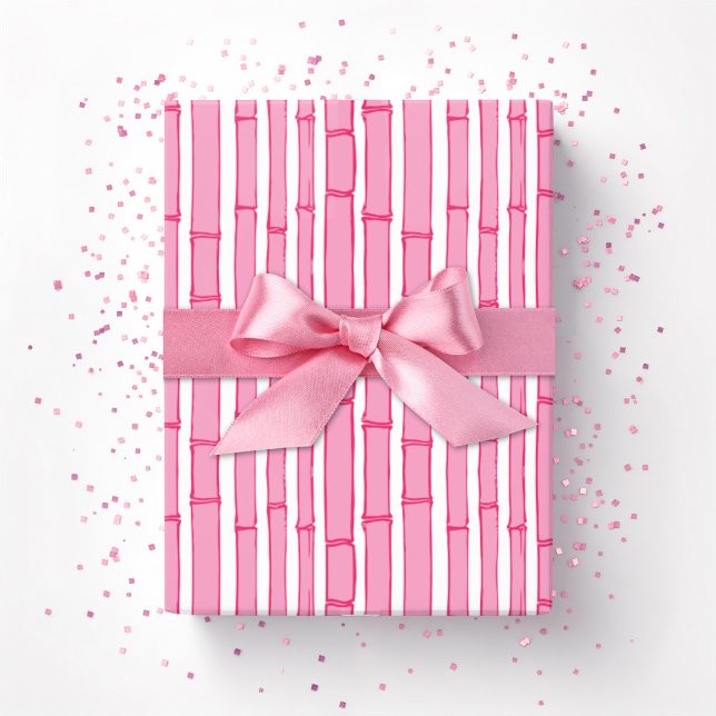 Papel De Presente Listras de bambu Bambooey em rosa (Criador carregado)