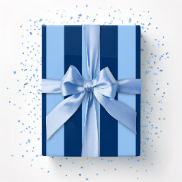 Papel De Presente Listras de Cabana em Azul Índigo